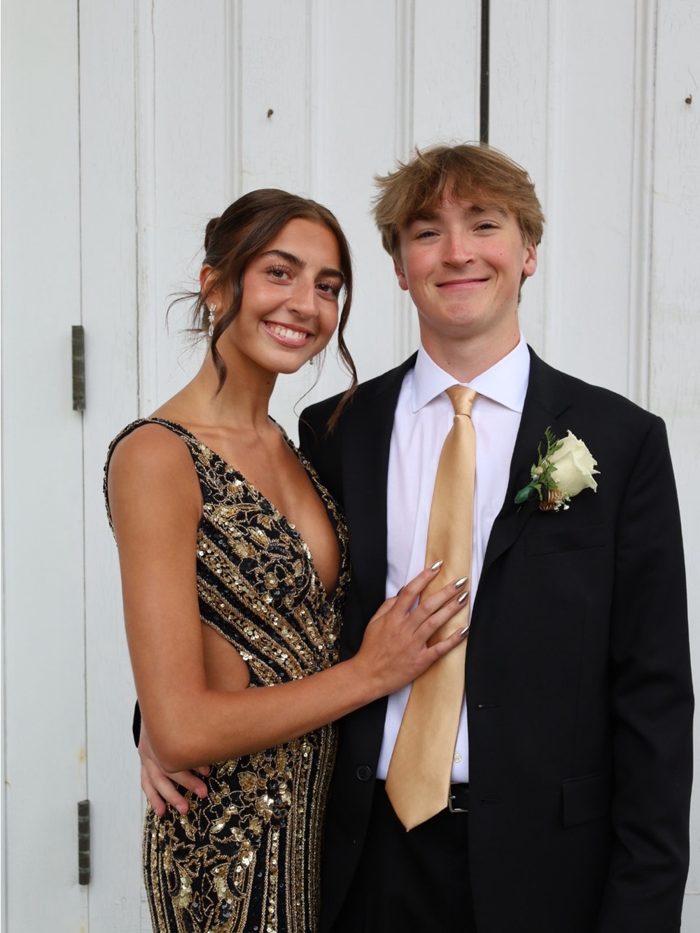 Elegant Black & Gold Sequin Evening Dress - Backless Sherri Hill size 2 PROM